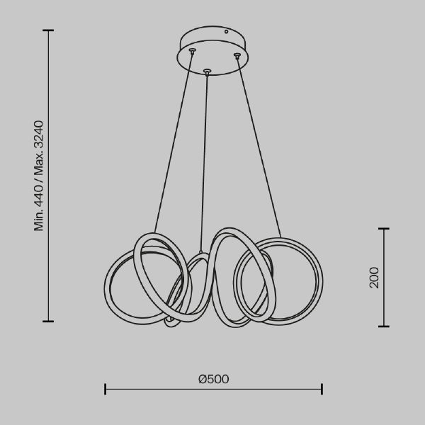 Подвесная люстра Curve MOD241PL-L60BK