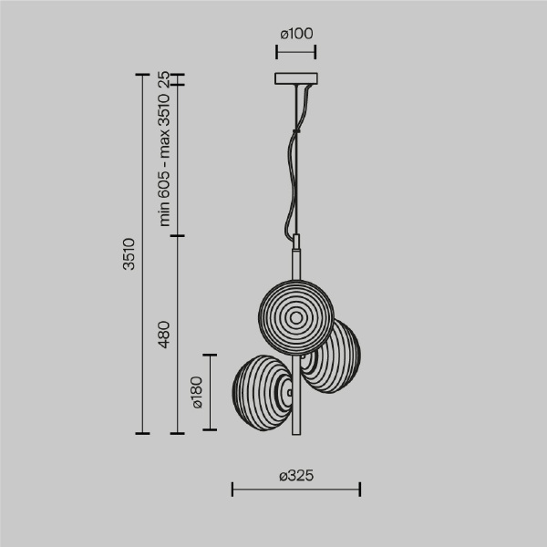 Подвесная люстра Reels MOD268PL-03B