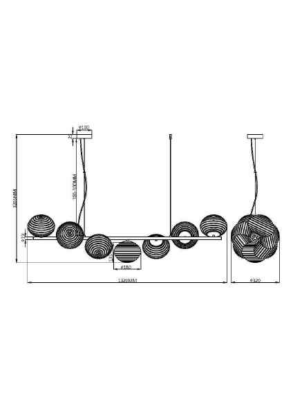 Подвесная люстра Reels MOD268PL-07B