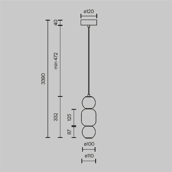 Светильник подвесной Drop MOD273PL-L16CH3K