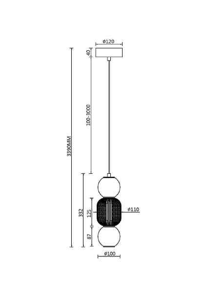 Светильник подвесной Drop MOD273PL-L16CH3K