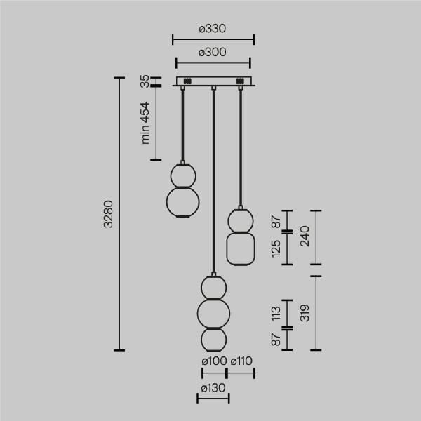 Светильник подвесной Drop MOD273PL-L33CH3K