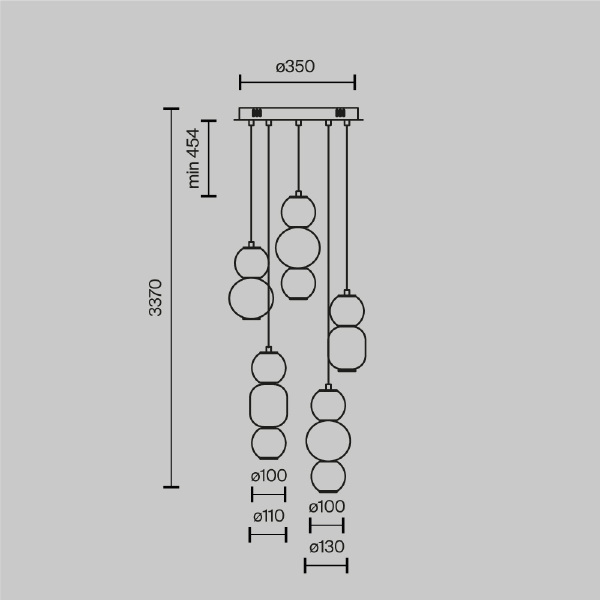 Светильник подвесной Drop MOD273PL-L80G3K