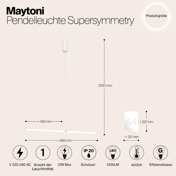 Светильник подвесной Supersymmetry P096PL-L11WK1