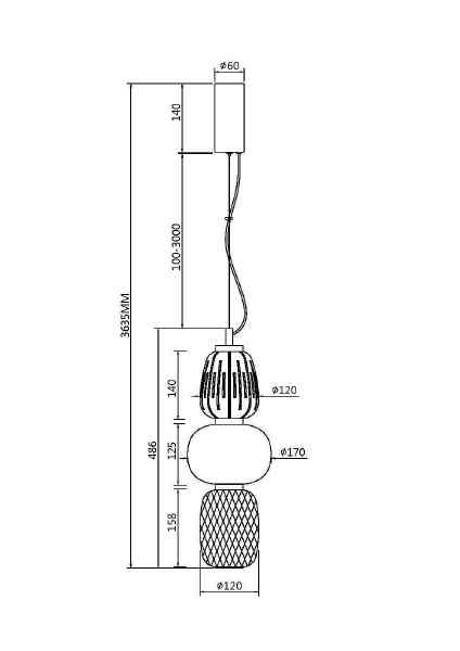 Светильник подвесной Pattern MOD267PL-L28G3K