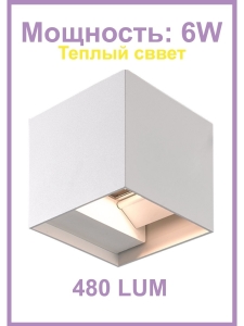 Уличный настенный светильник 310 BR-310-6W-WW-Wh