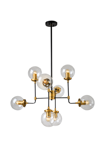 Люстра на штанге 171 LU-171/8-E27-Bk-Gl