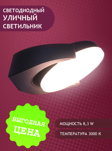 Уличный настенный светильник 1506 PJ-1506-8.3W-WW-Gr