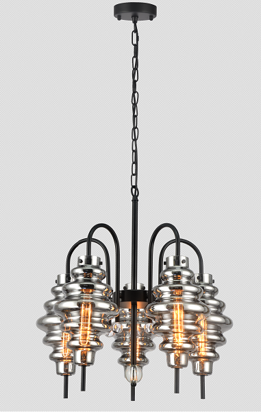 Подвесная люстра 7628 LU-7628/5-Е27-BkSm