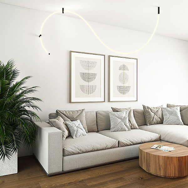 Светодиодный шнур Full light Гибкий неон 336Led 12W IP20 3000K Full light круглый теплый белый, 3 м (24V 12W 336Led 2835 IP20)