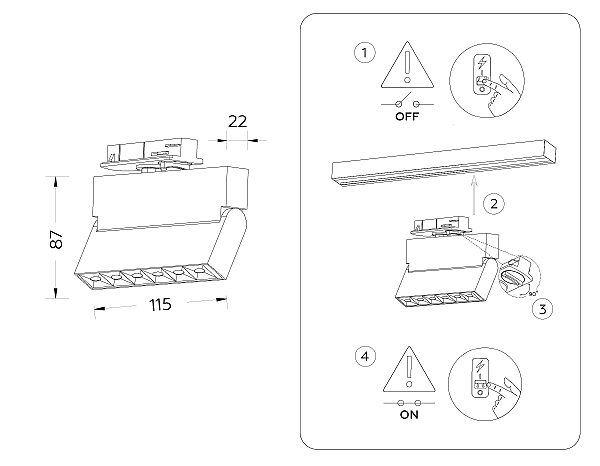 Трековый светильник Track System GL6812