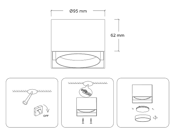 Накладной светильник GX Standard tech TN70866