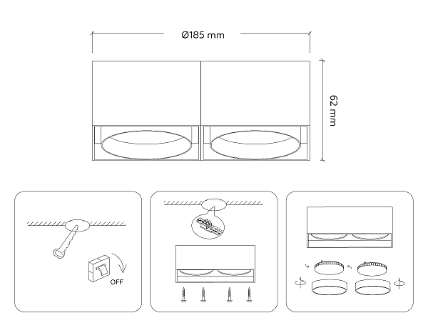 Накладной светильник GX Standard tech TN70875