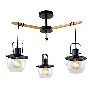 Потолочная люстра Freedom MD.23044-3-S-BK+WOOD