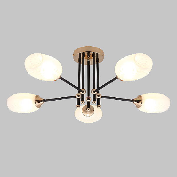 Потолочная люстра IMEX MD.4144-5-S-BK+FGD