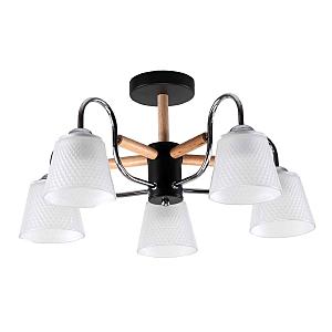 Потолочная люстра Notta MD.51941-5-S-BK+WOOD