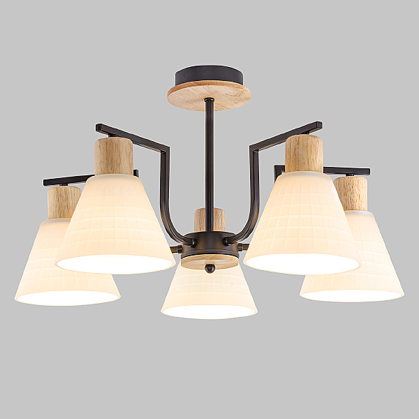 Потолочная люстра IMEX MD.5716-5-S-BK+WOOD