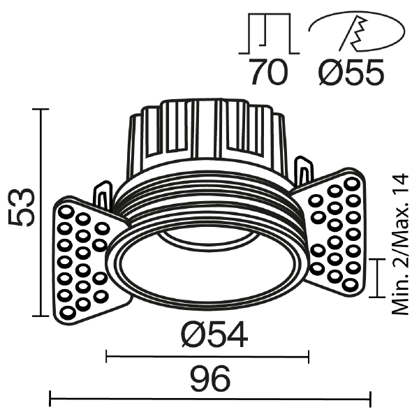 Встраиваемый светильник Round DL058-7W3K-TRS-BS