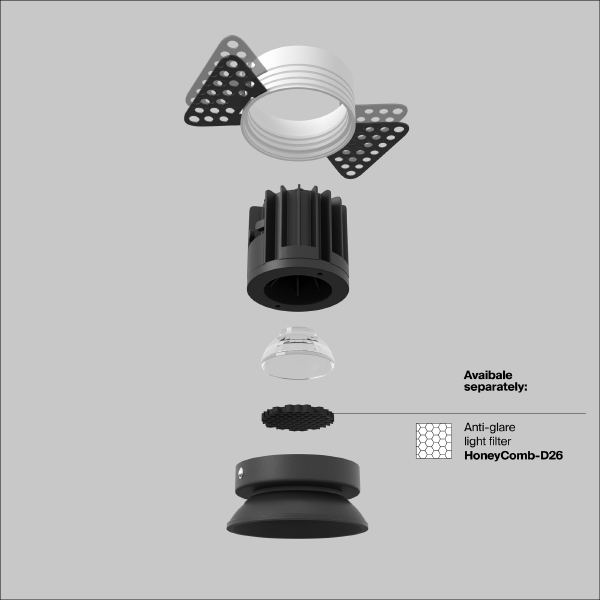 Встраиваемый светильник Round DL058-7W4K-TRS-B