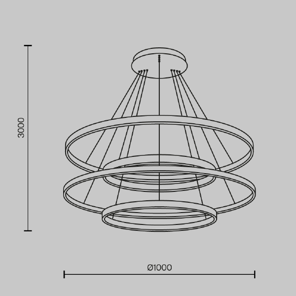 Подвесная люстра Rim MOD058PL-L174BSK