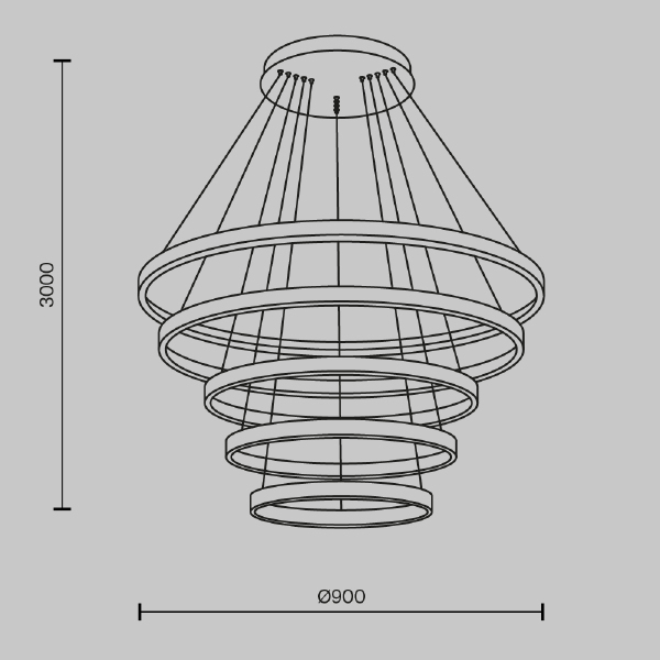 Подвесная люстра Rim MOD058PL-L200BK