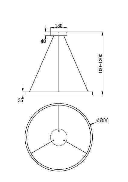 Подвесная люстра Rim MOD058PL-L42BK