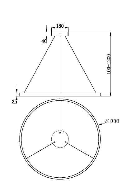 Подвесная люстра Rim MOD058PL-L54BK