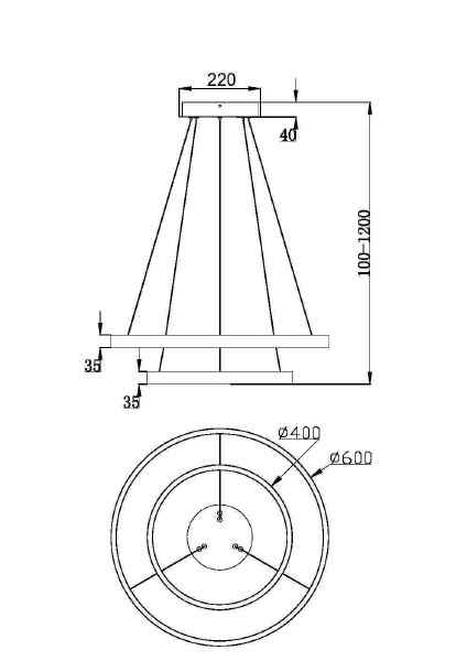 Подвесная люстра Rim MOD058PL-L55BSK