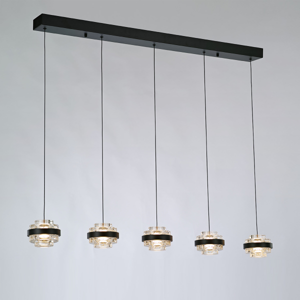 Светильник подвесной Indiana MD22030002-5B black/clear