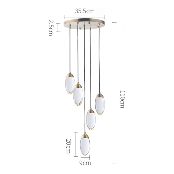 Светильник подвесной Celestial MT8848-5H brass