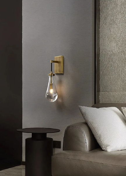 Настенное бра Raindrop MT9093-1W brushed gold