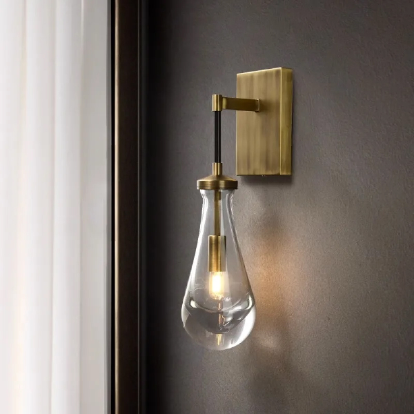 Настенное бра Raindrop MT9093-1W brushed gold