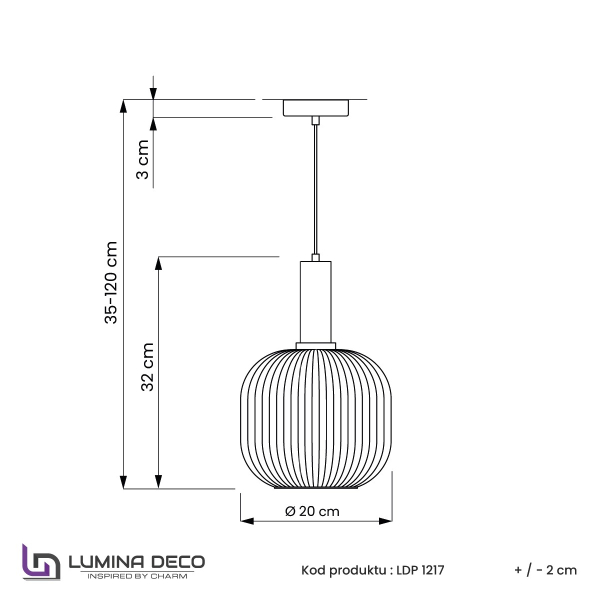 Светильник подвесной Gato LDP 1217-1 WT+BK