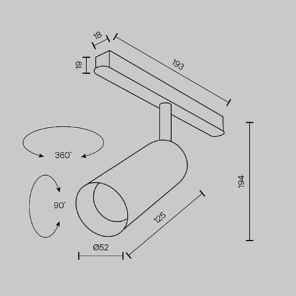 Трековый светильник Focus LED TR032-4-12W3K-M-DS-BBS