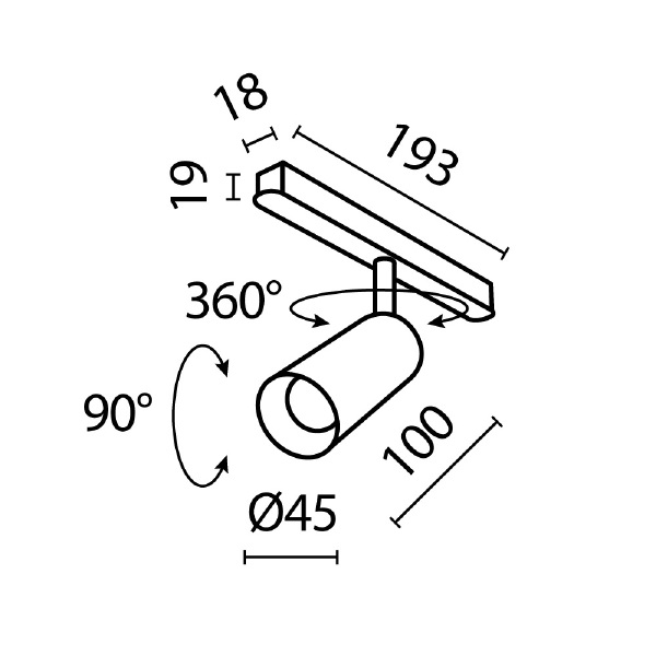 Трековый светильник Focus LED TR032-4-5W3K-M-DS-BBS