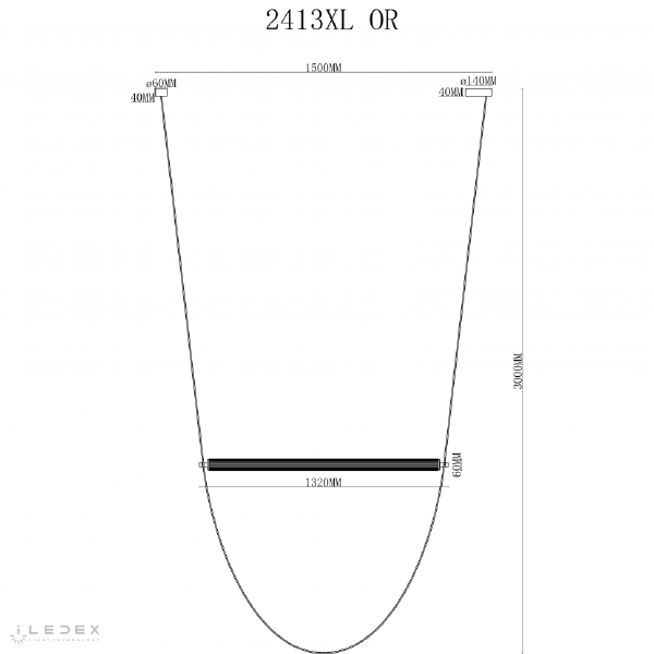 Светильник подвесной Rocks 2413XL OR