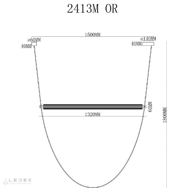 Светильник подвесной Rocks 2413M OR
