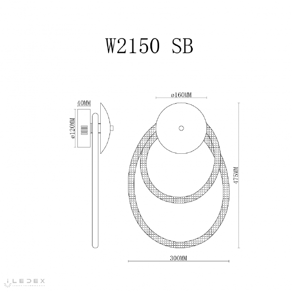 Настенное бра Cross W2150 SB