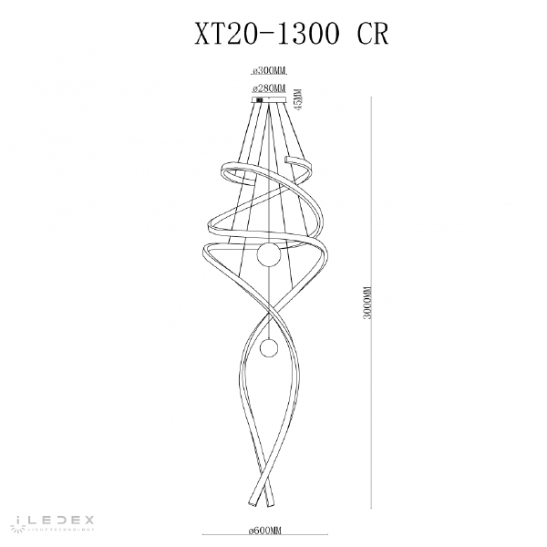 Подвесная люстра Axis XT20-1300 CR