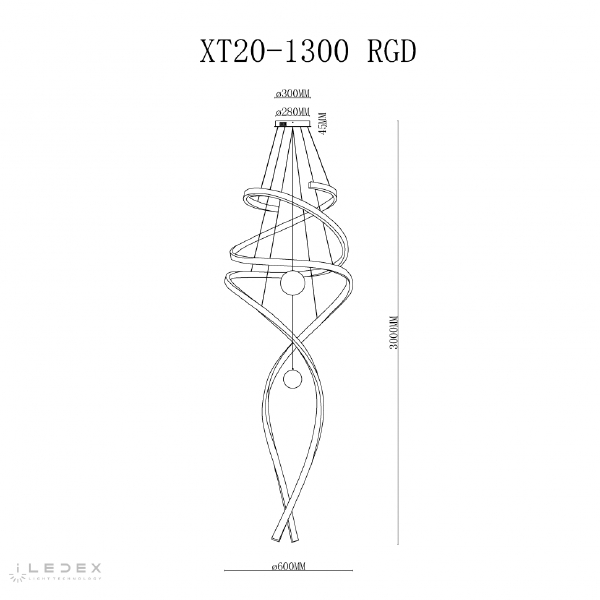 Подвесная люстра Axis XT20-1300 RGD