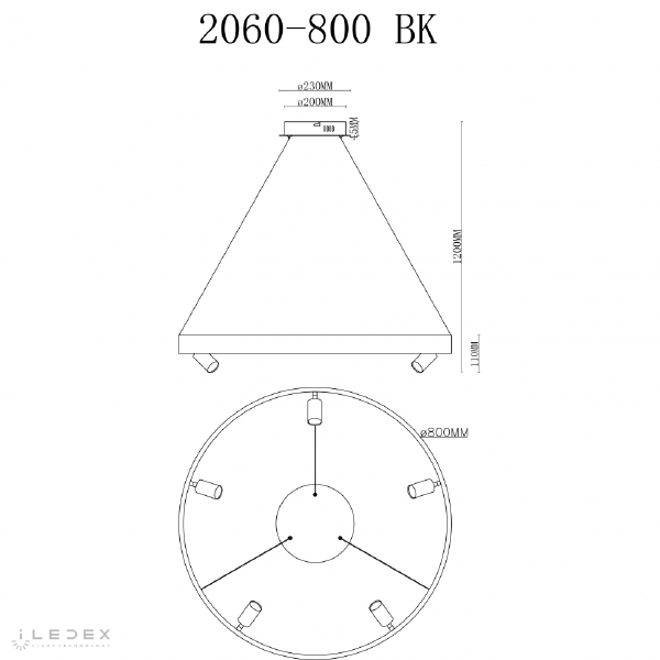 Подвесная люстра Vision 2060-D800 BK
