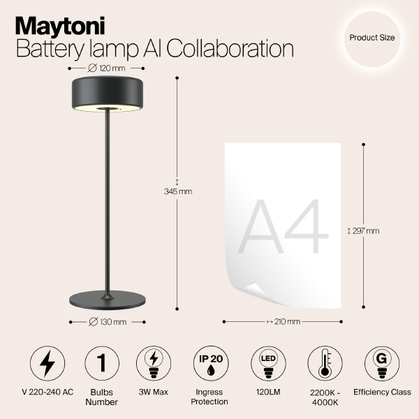 Настольная лампа AI Collaboration MOD229TL-L3B3K2