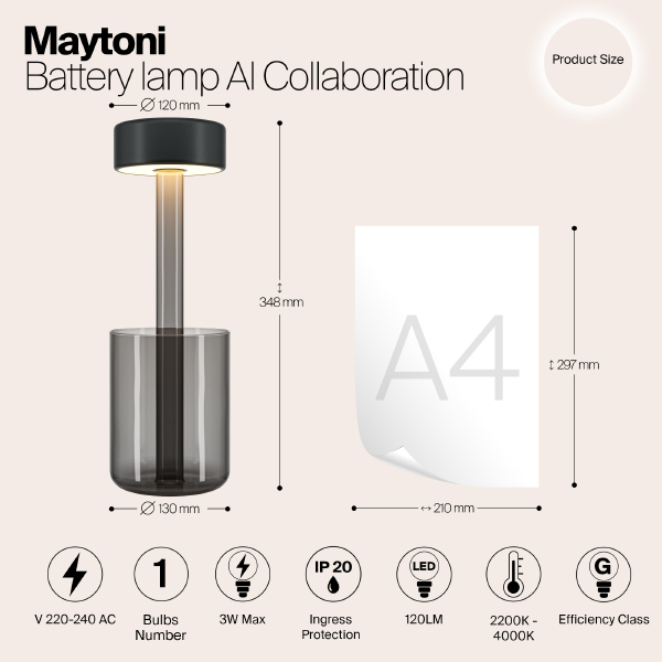 Настольная лампа AI Collaboration MOD229TL-L3B3K3