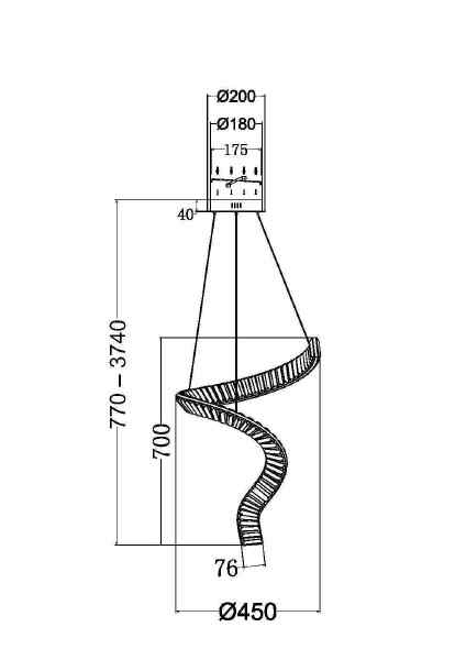 Подвесная люстра Krone P097PL-L48BS3K