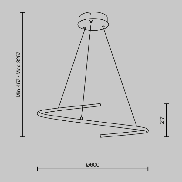 Подвесная люстра Curve MOD242PL-L33BSK