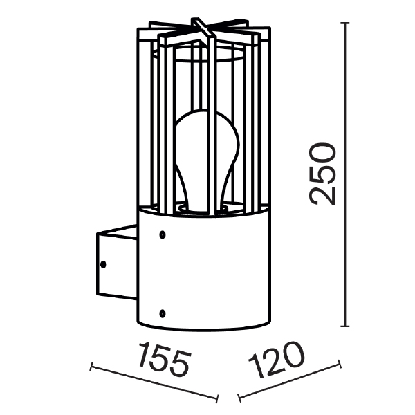 Уличный настенный светильник Barrel O453WL-01GF