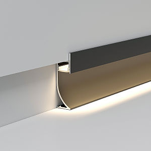 Профиль LL-2-ALP021 LL-2-ALP021 Алюминиевый профиль для плинтуса черный (под ленту до 9 mm)