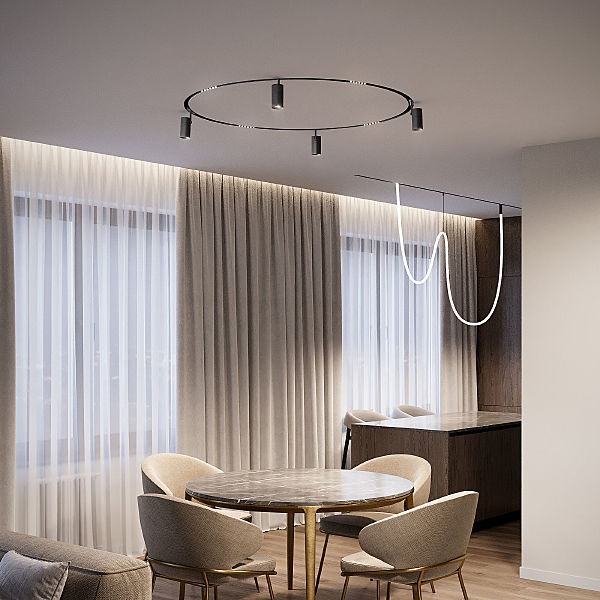 Трековый светильник Slim Magnetic Slim Magnetic Трековый светильник 6W 4200K Intenso (чёрный) (?800мм) 85183/01