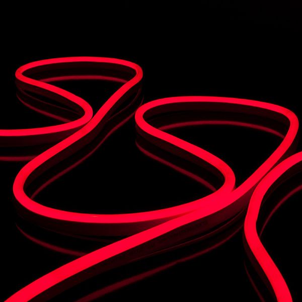 Светодиодный шнур LS 001 220V 9,6 IP67 Гибкий неон LS001 220V 9.6W 120Led 2835 IP67 односторонний красный, 50 м