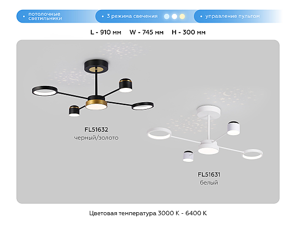 Потолочная люстра LineTech FL51631